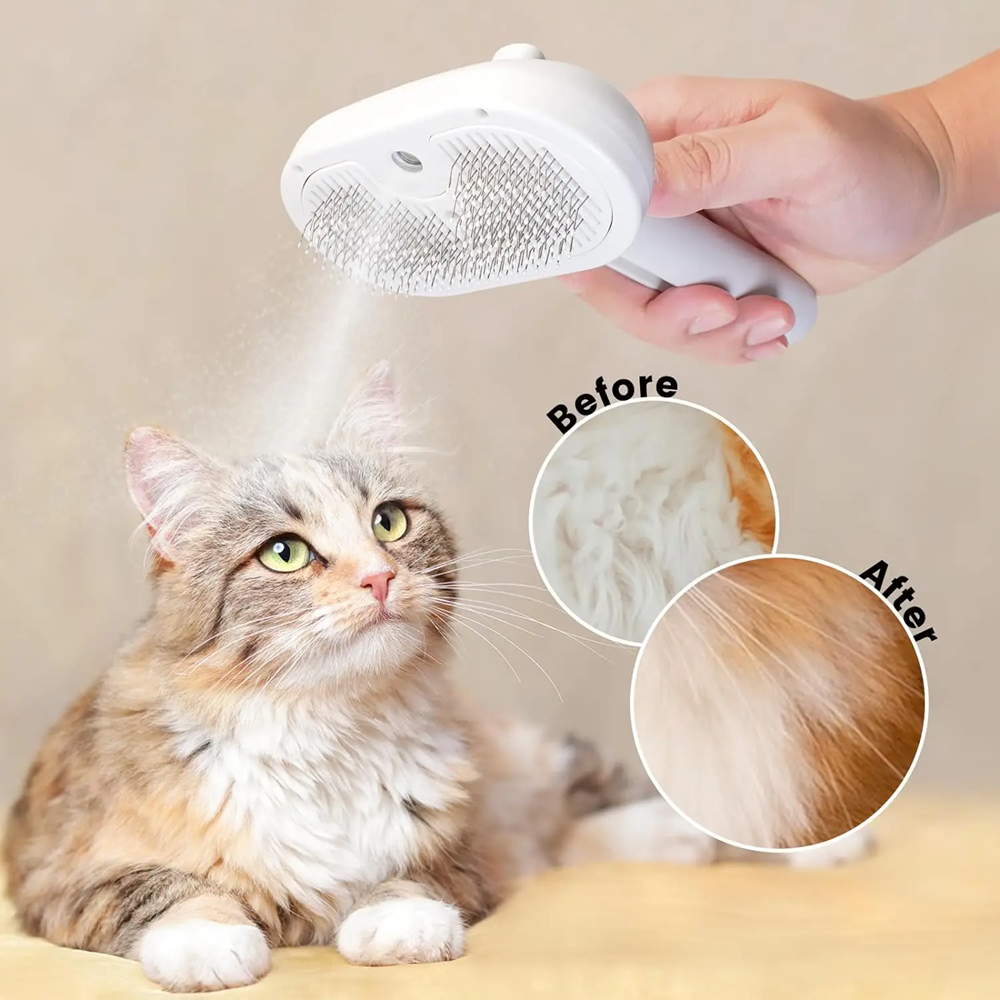 Dog Grooming Steam Spray Brush