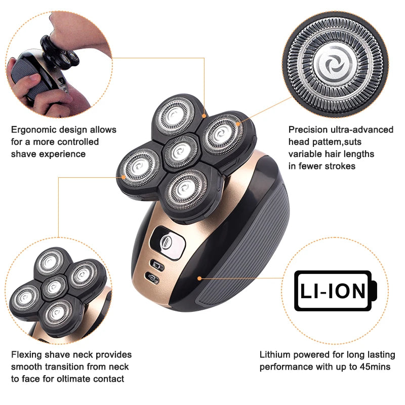5 In 1 Electric Head Shaver