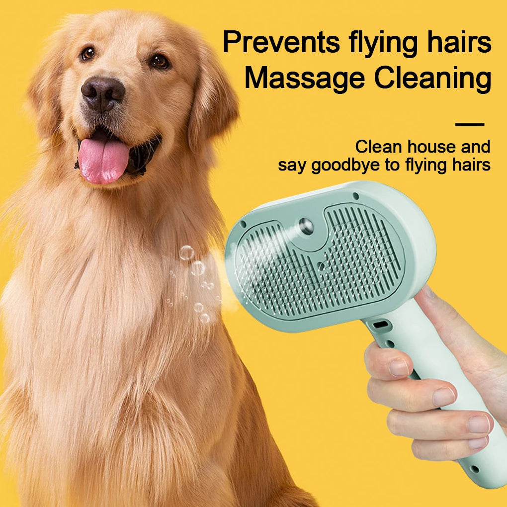 Dog Grooming Steam Spray Brush